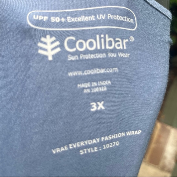 COPY - Coolibar Light Blue Wrap Top 3/4 Sleeve - Picture 3 of 6